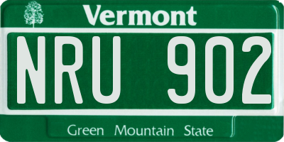 VT license plate NRU902
