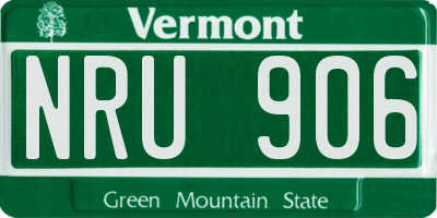 VT license plate NRU906