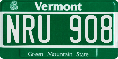 VT license plate NRU908