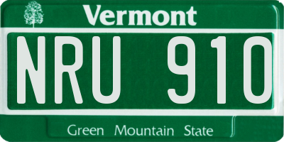 VT license plate NRU910