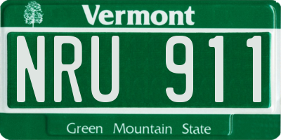 VT license plate NRU911
