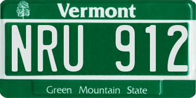 VT license plate NRU912