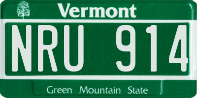 VT license plate NRU914
