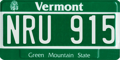 VT license plate NRU915