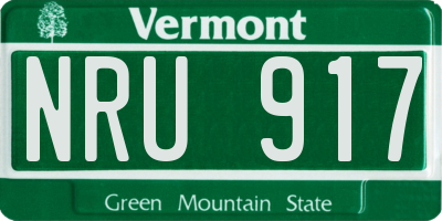 VT license plate NRU917