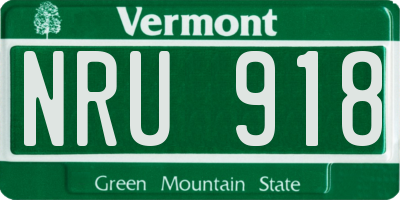 VT license plate NRU918