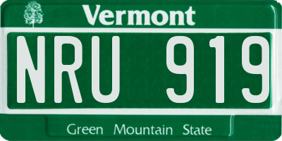 VT license plate NRU919