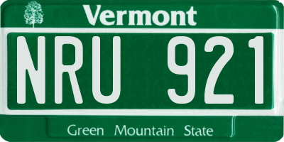 VT license plate NRU921