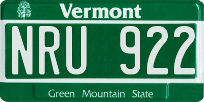 VT license plate NRU922