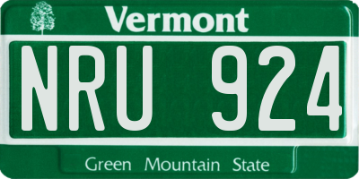 VT license plate NRU924
