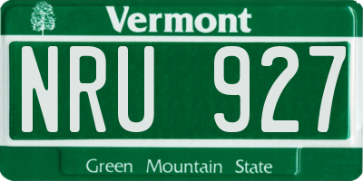 VT license plate NRU927
