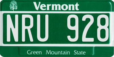 VT license plate NRU928