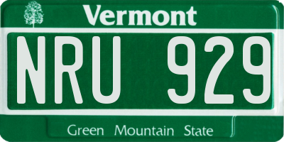 VT license plate NRU929