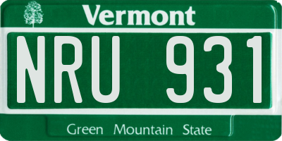 VT license plate NRU931