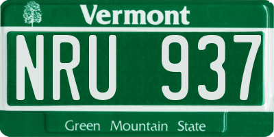 VT license plate NRU937