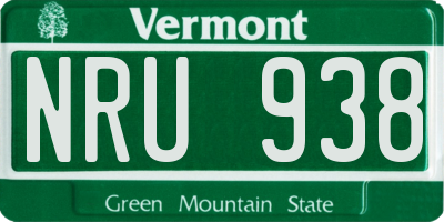VT license plate NRU938