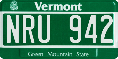 VT license plate NRU942