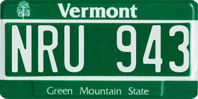 VT license plate NRU943