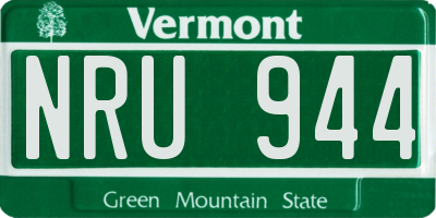 VT license plate NRU944