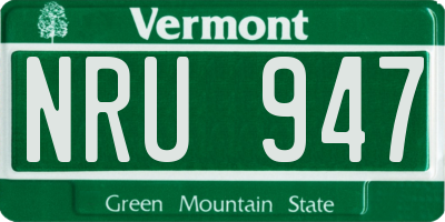 VT license plate NRU947