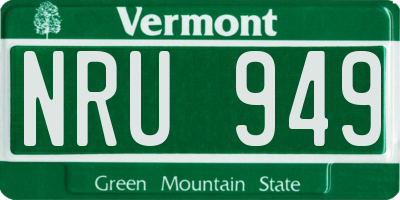 VT license plate NRU949