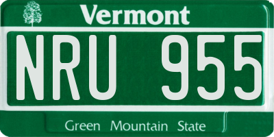 VT license plate NRU955