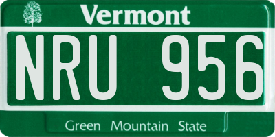 VT license plate NRU956
