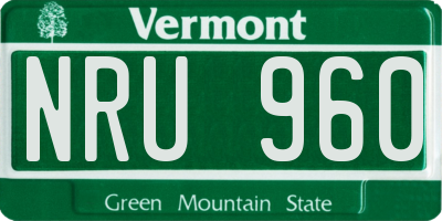 VT license plate NRU960