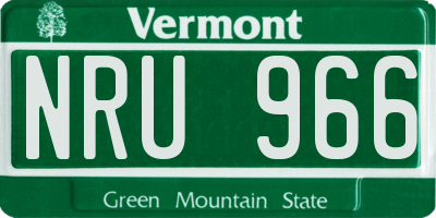 VT license plate NRU966