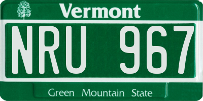 VT license plate NRU967