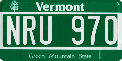 VT license plate NRU970