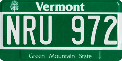 VT license plate NRU972