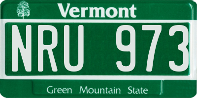 VT license plate NRU973