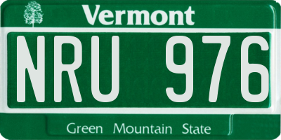 VT license plate NRU976