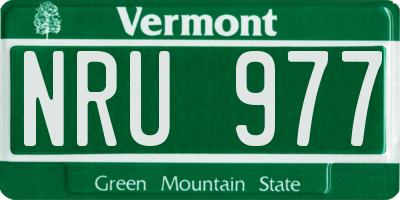 VT license plate NRU977