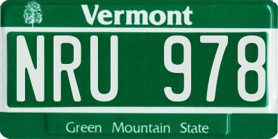 VT license plate NRU978