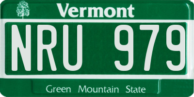VT license plate NRU979