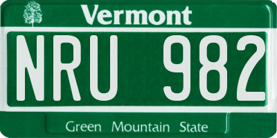 VT license plate NRU982