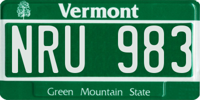 VT license plate NRU983
