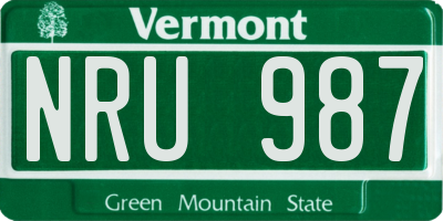 VT license plate NRU987