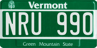 VT license plate NRU990