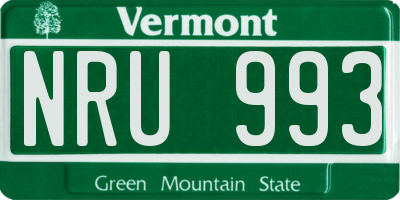 VT license plate NRU993
