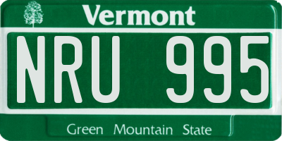 VT license plate NRU995