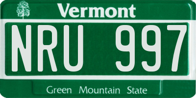 VT license plate NRU997