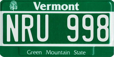 VT license plate NRU998