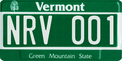 VT license plate NRV001