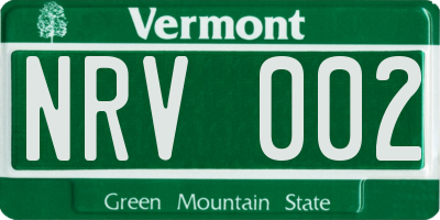 VT license plate NRV002