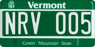 VT license plate NRV005