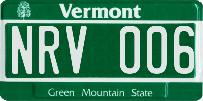 VT license plate NRV006