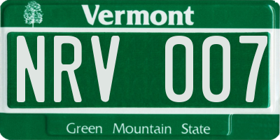 VT license plate NRV007